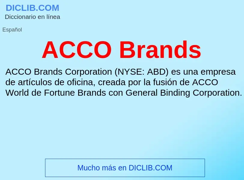 What is ACCO Brands - definition