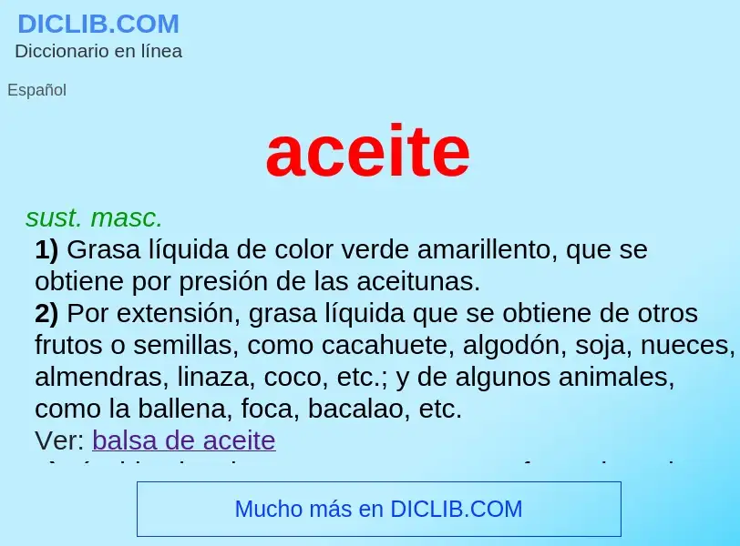 What is aceite - meaning and definition