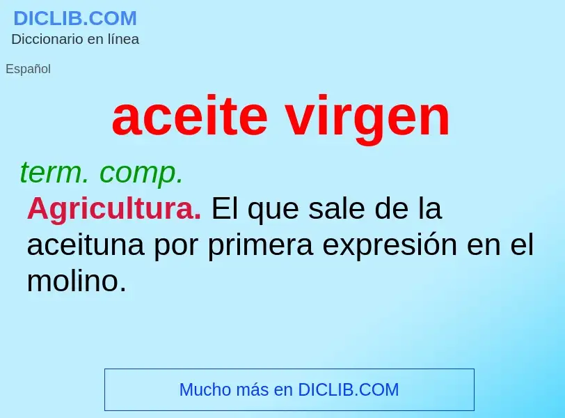 Was ist aceite virgen - Definition