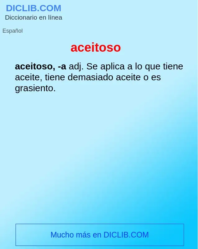 What is aceitoso - definition