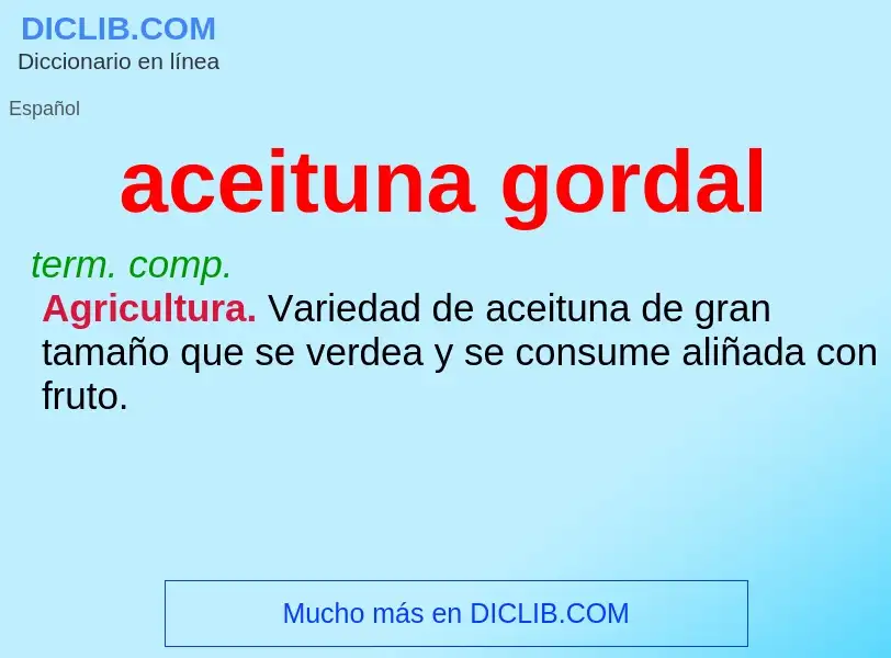 Was ist aceituna gordal - Definition