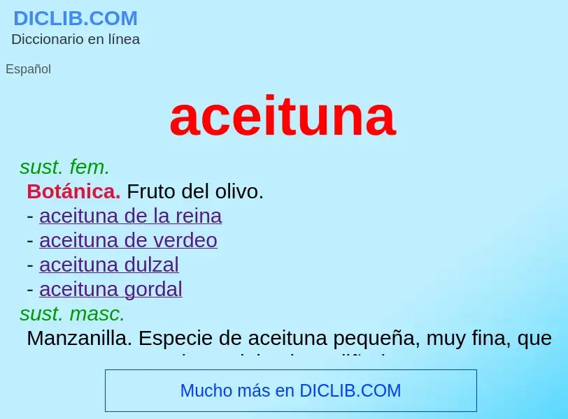 Was ist aceituna - Definition