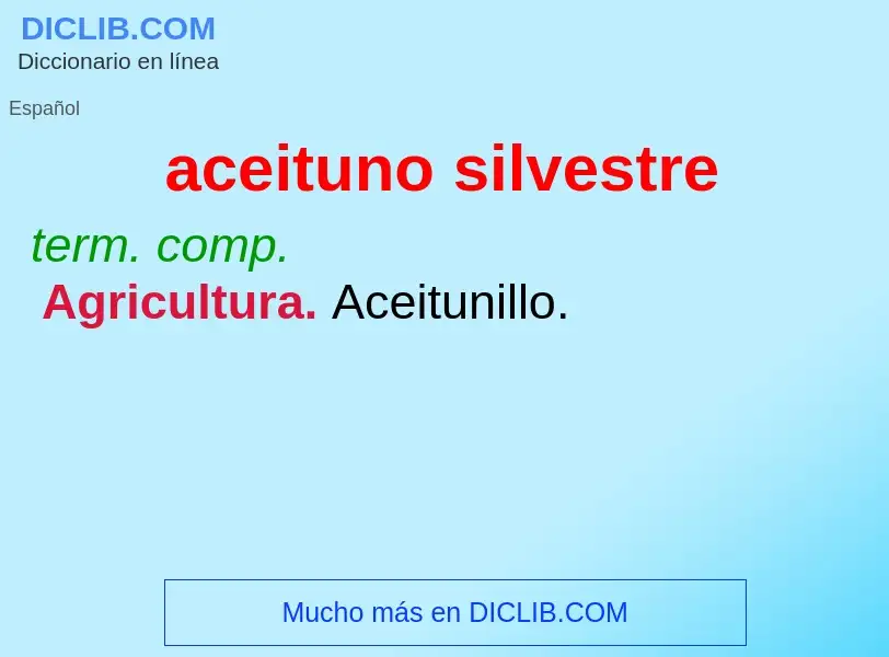 O que é aceituno silvestre - definição, significado, conceito