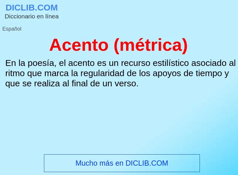 ¿Qué es Acento (métrica)? - significado y definición