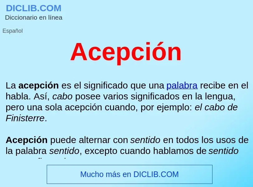 Was ist Acepción  - Definition