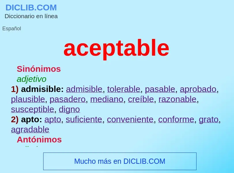 O que é aceptable - definição, significado, conceito