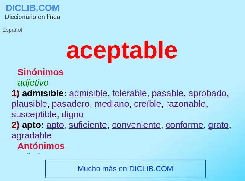 Wat is aceptable - definition