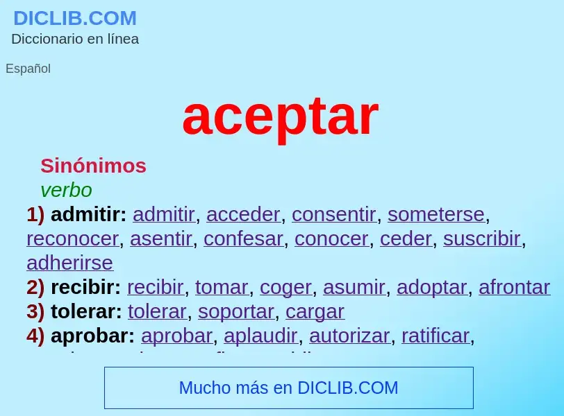 What is aceptar - meaning and definition