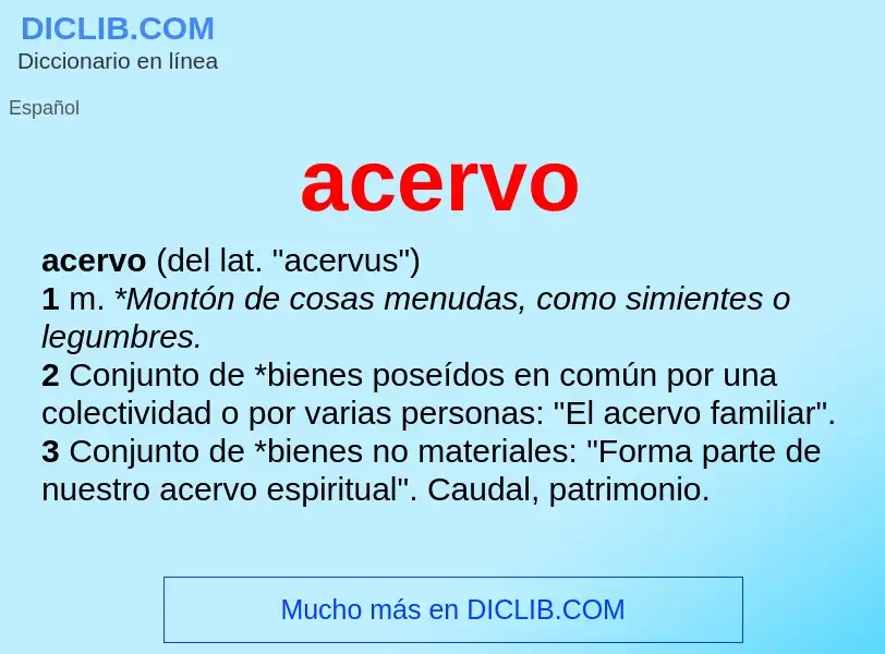 Wat is acervo - definition