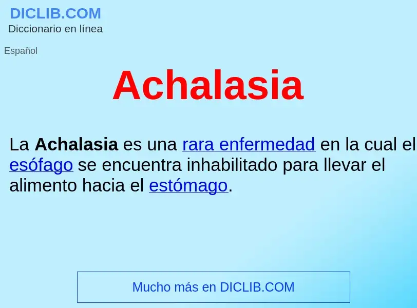 What is Achalasia  - meaning and definition