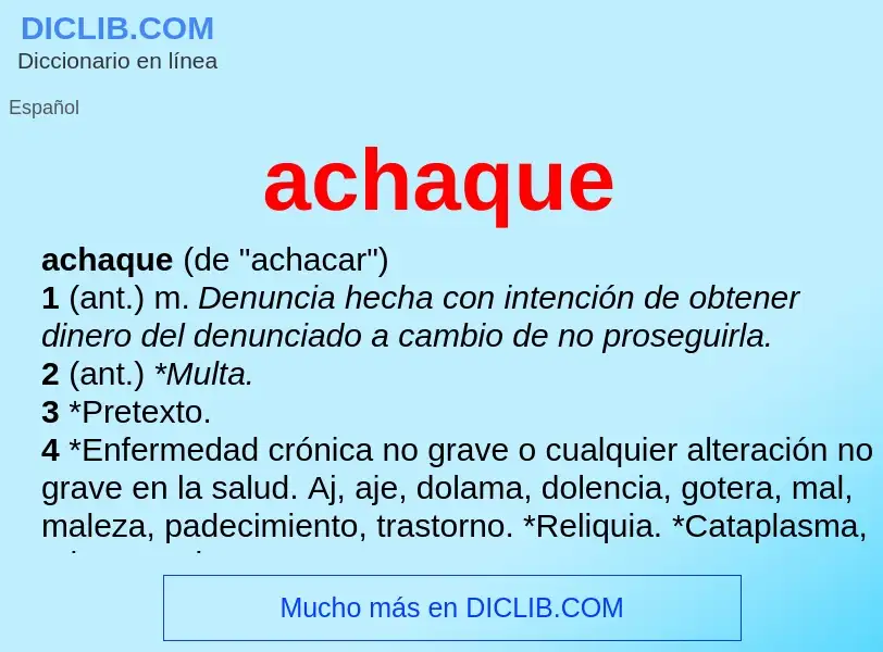 What is achaque - definition