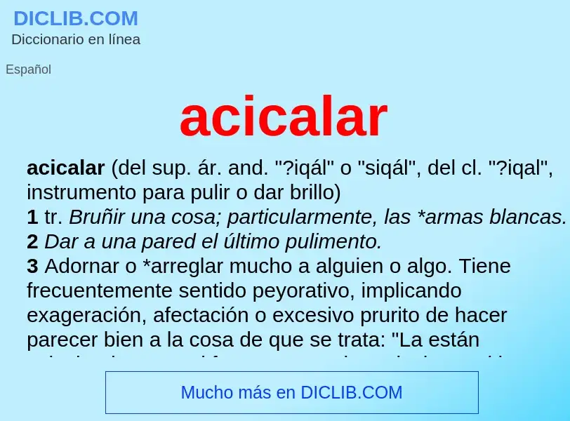 What is acicalar - meaning and definition