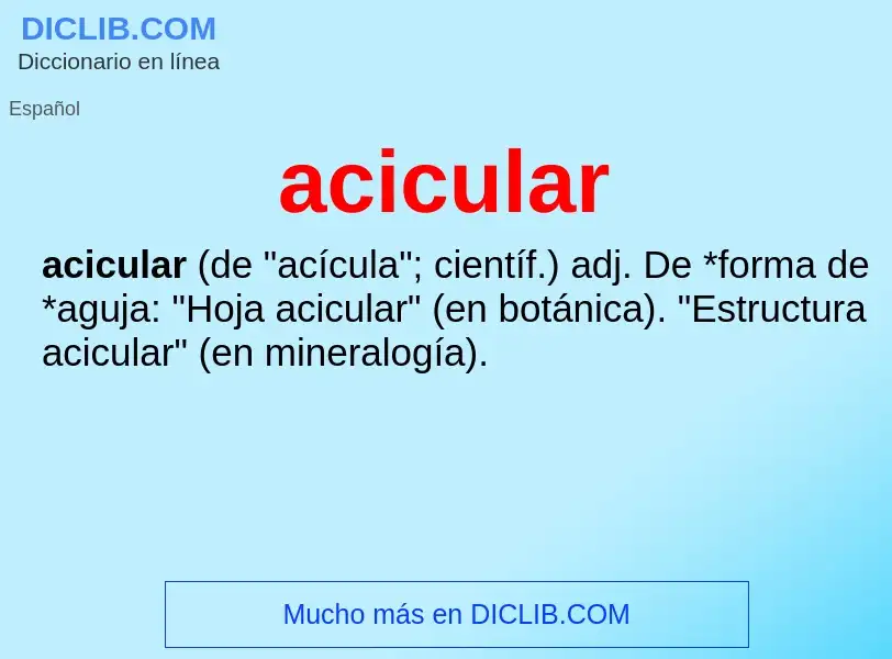 What is acicular - meaning and definition