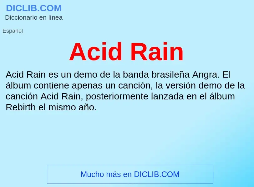 What is Acid Rain - meaning and definition