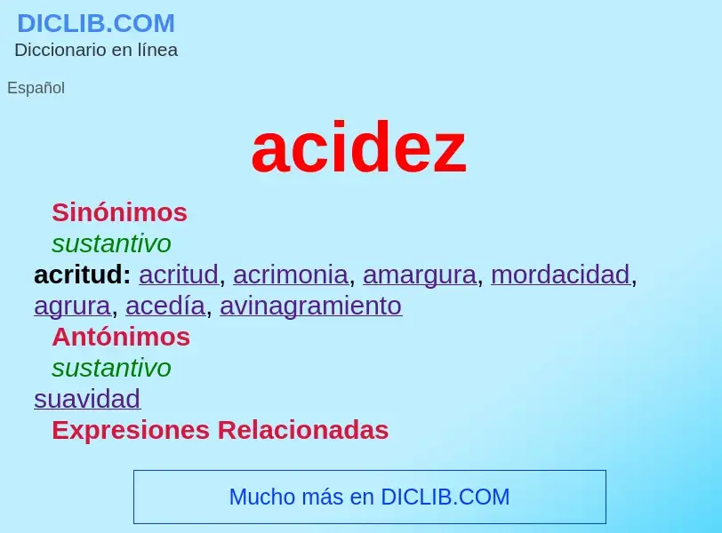 Wat is acidez - definition