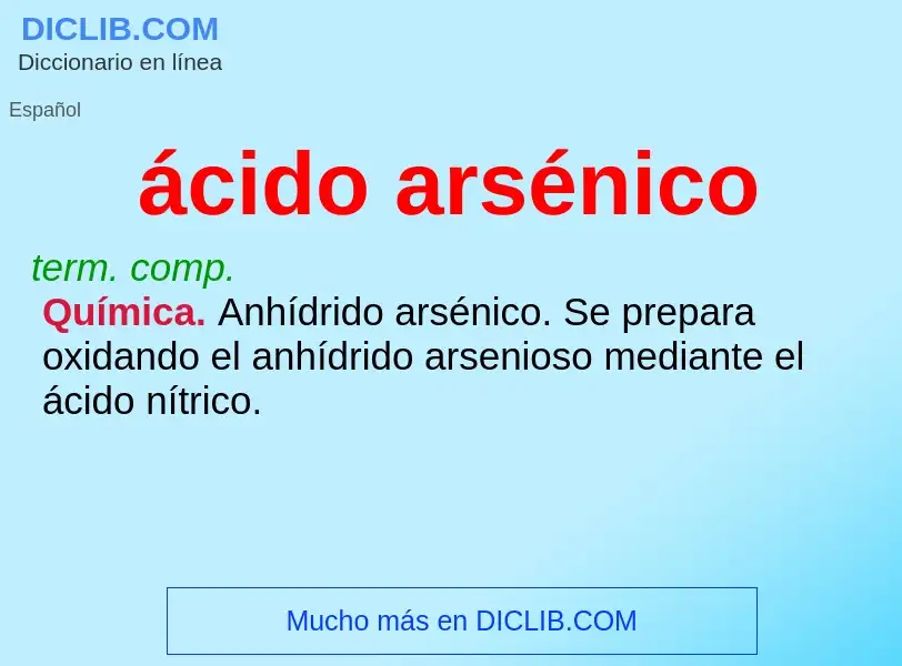 O que é ácido arsénico - definição, significado, conceito