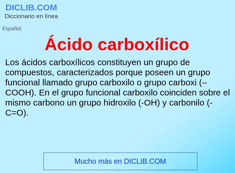 O que é Ácido carboxílico - definição, significado, conceito