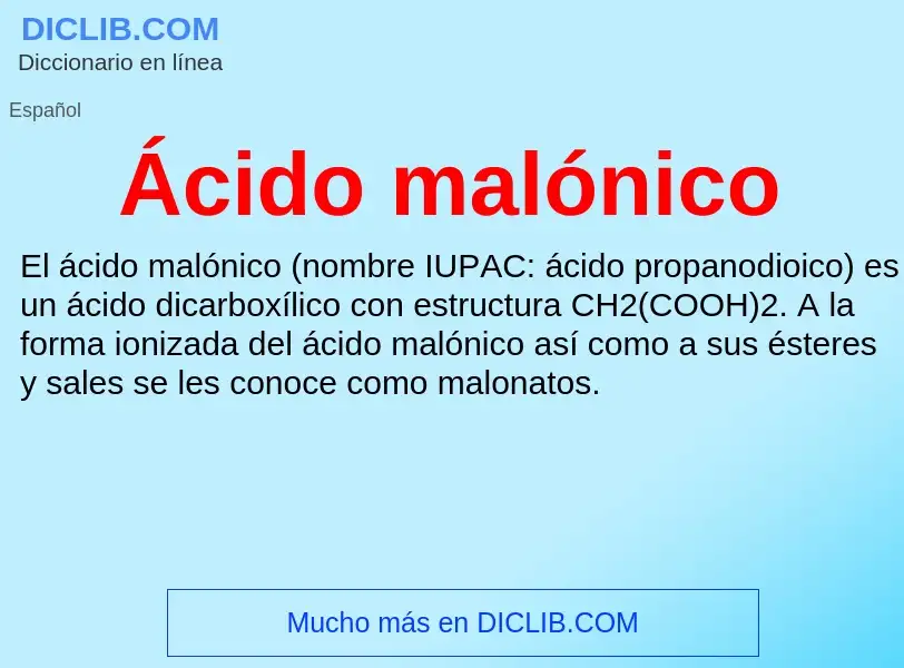 What is Ácido malónico - meaning and definition