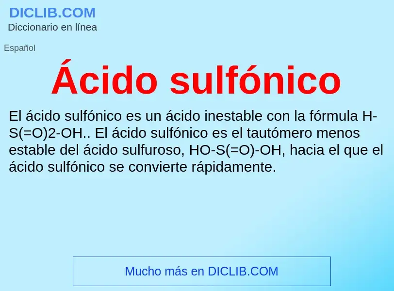 What is Ácido sulfónico - meaning and definition