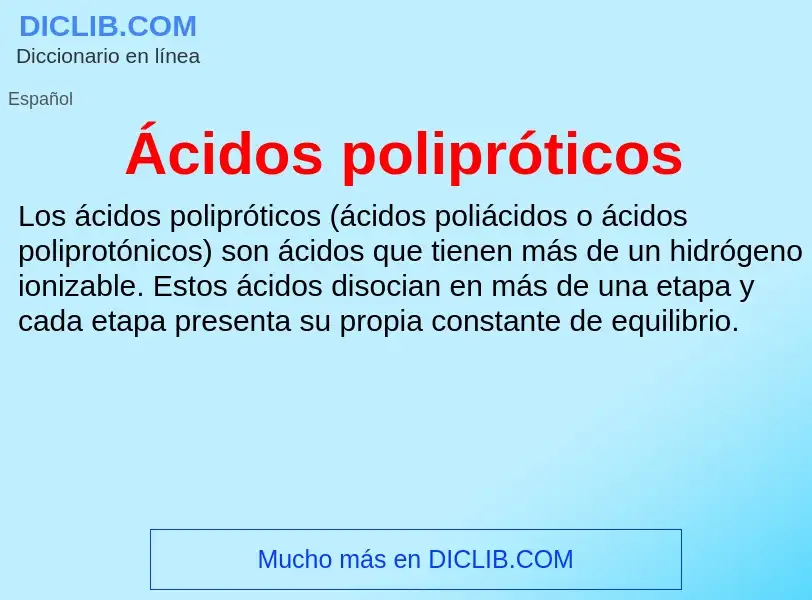 What is Ácidos polipróticos - meaning and definition