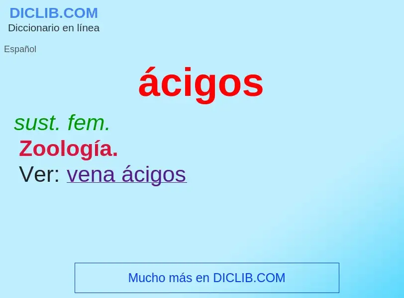 ¿Qué es ácigos? - significado y definición