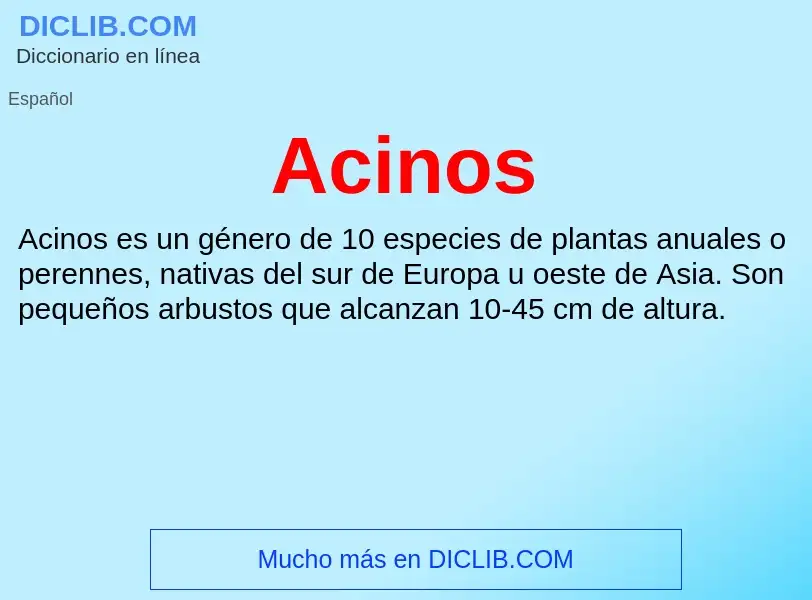 ¿Qué es Acinos? - significado y definición