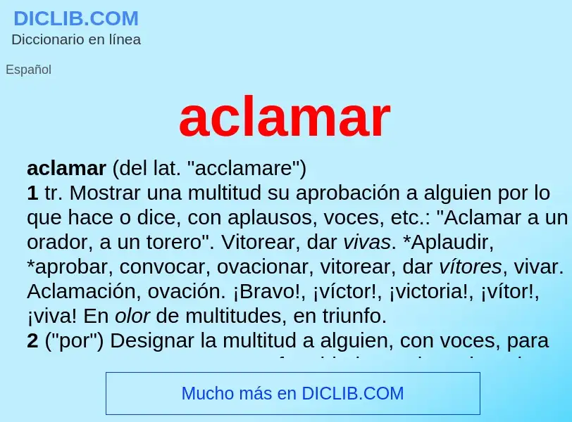 Wat is aclamar - definition