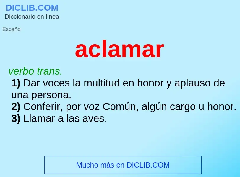 What is aclamar - meaning and definition