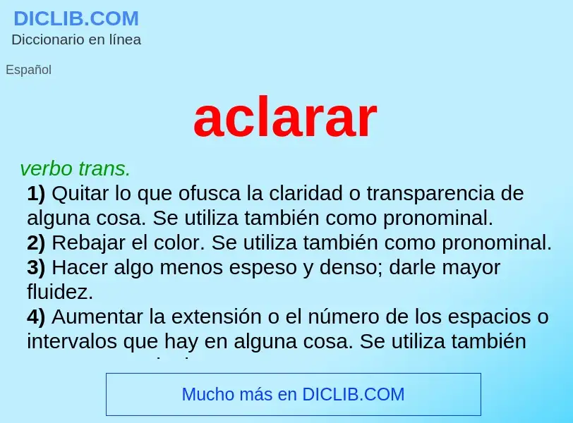 Wat is aclarar - definition