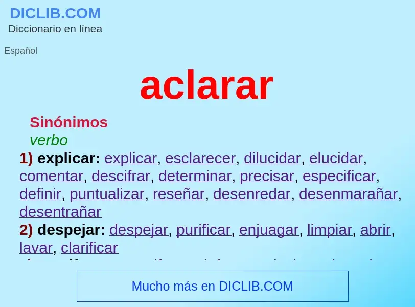 Wat is aclarar - definition