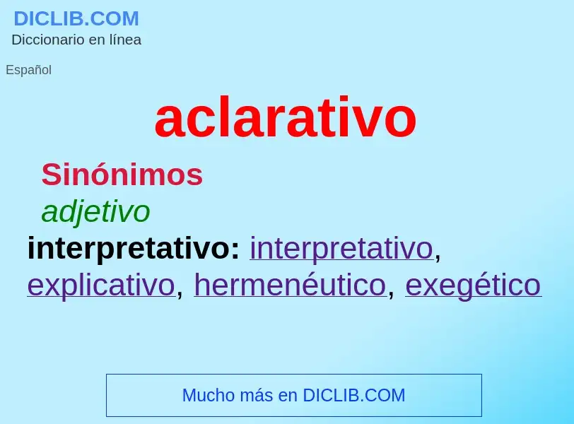 What is aclarativo - definition