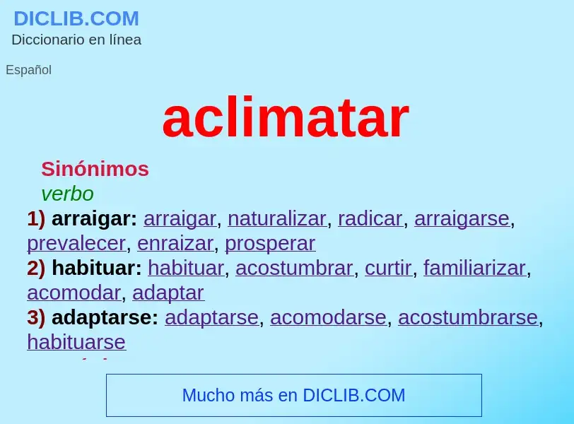 O que é aclimatar - definição, significado, conceito