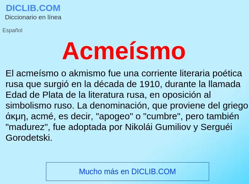 What is Acmeísmo - definition