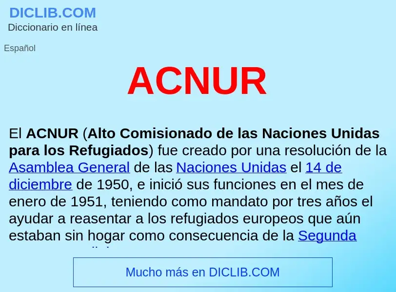 What is ACNUR  - definition