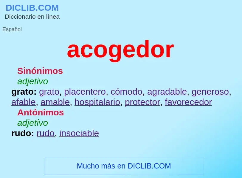 Wat is acogedor - definition