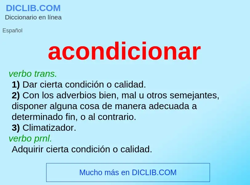 O que é acondicionar - definição, significado, conceito