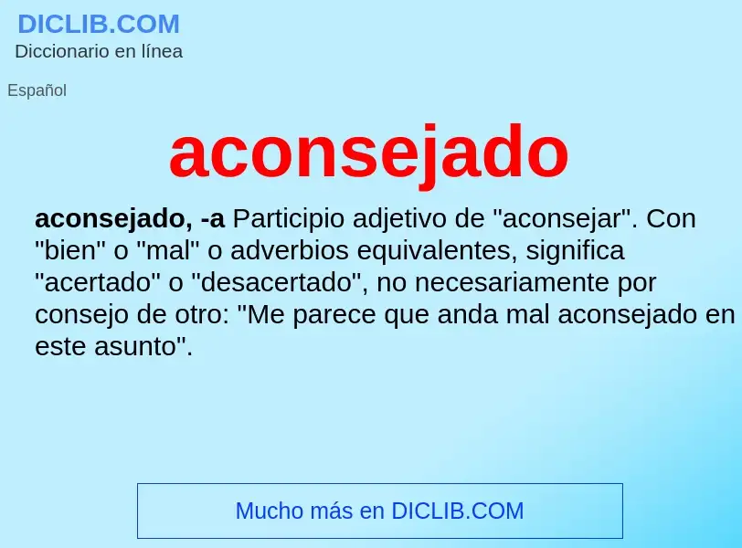 Was ist aconsejado - Definition