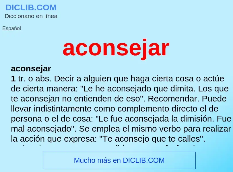 Wat is aconsejar - definition