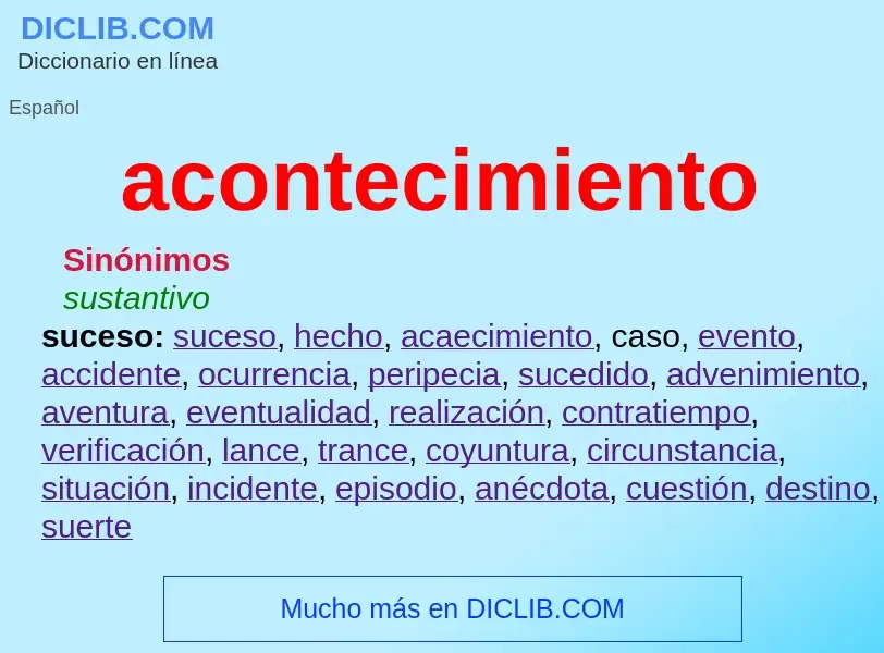 Wat is acontecimiento - definition