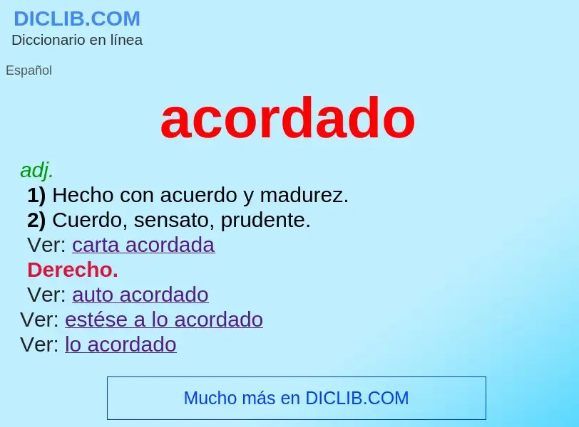 What is acordado - definition