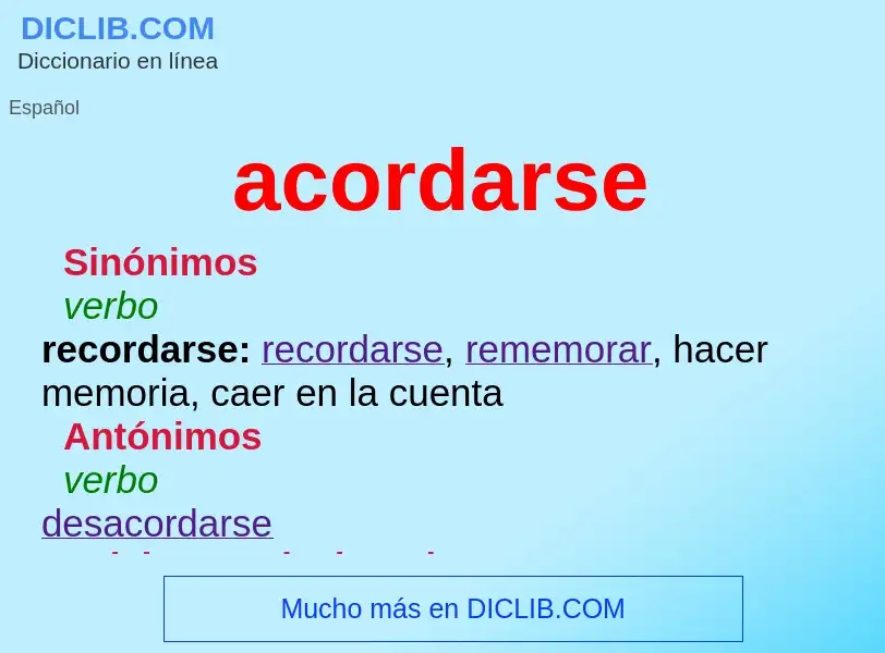 What is acordarse - definition