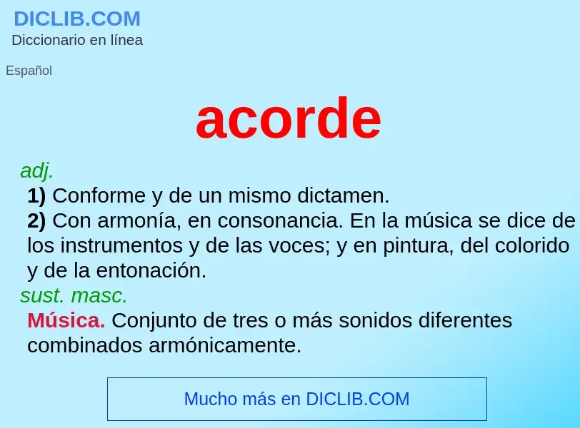 What is acorde - meaning and definition