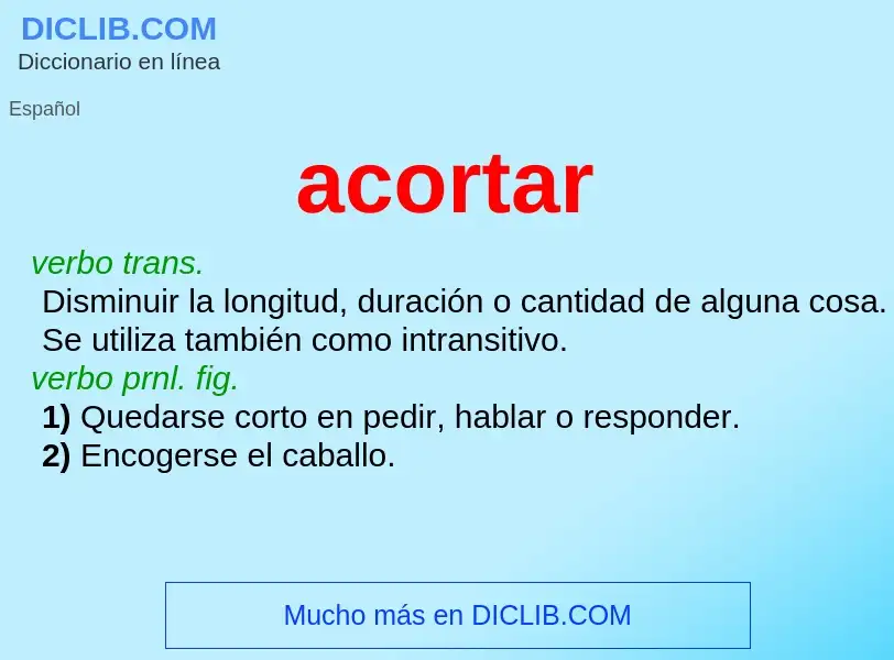 Wat is acortar - definition