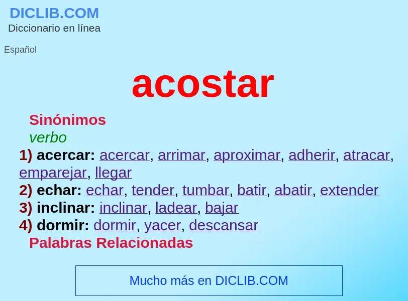 What is acostar - definition