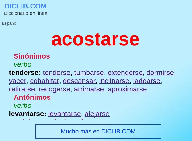 What is acostarse - definition