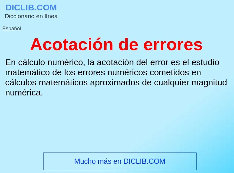 Что такое Acotación de errores - определение