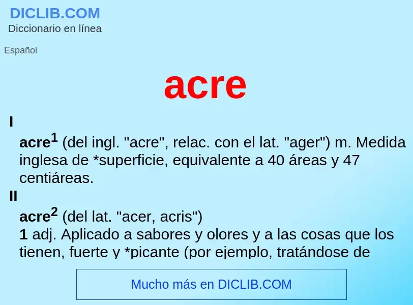 What is acre - meaning and definition