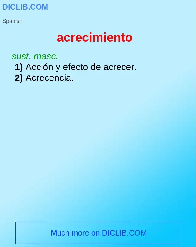 Wat is acrecimiento - definition