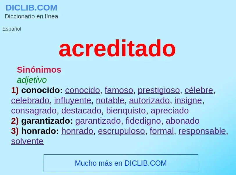 Wat is acreditado - definition