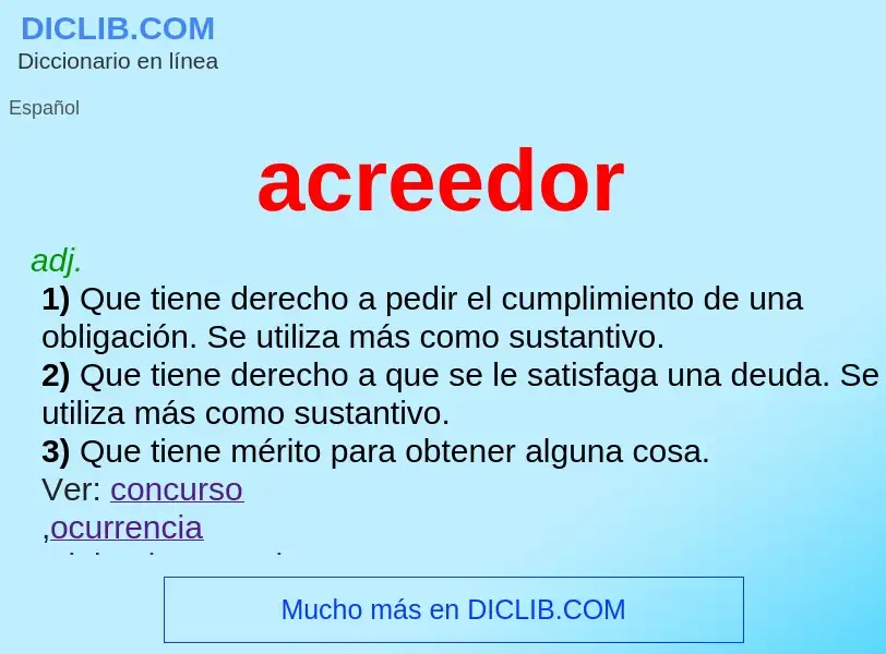 What is acreedor - meaning and definition